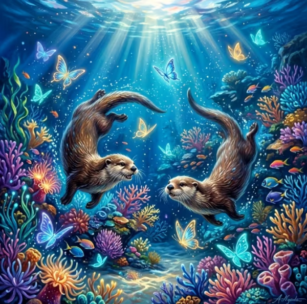 Diamond Painting Verspielte Otter